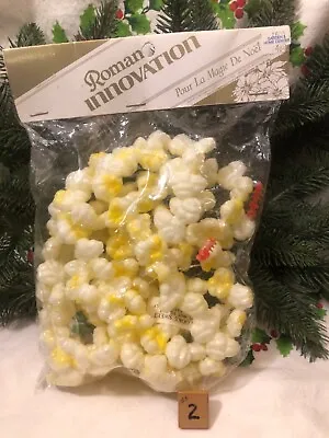 Vintage Christmas ~ Popcorn Christmas Tree Garland ~ 9.5” Plastic Garland ~ NOS • $7.99