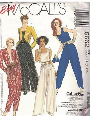 5662 McCalls Sewing Pattern Misses 1990s Jacket Jumpsuit Casual UNCUT Vintage • $5.59