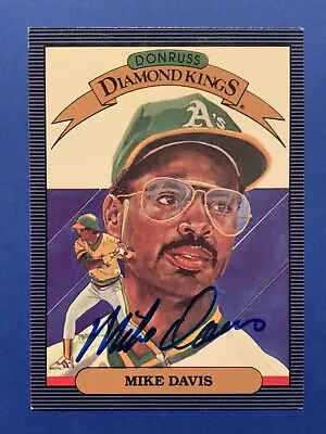 MIKE DAVIS Signed 1986 Donruss Diamond Kings #14 Oakland A’s Autograph Auto • $9.99