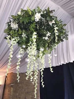 Floral Greenery Hanging Chandeliers Wedding Marquee Party Flowers Bride HIRE ONL • £200