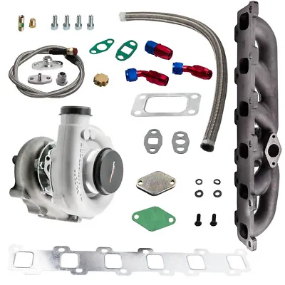 .63 A/R Stage III T04E T3/T4 Turbocharger+Oil Line+Manifold For Nissan TD42 4.2L • $413