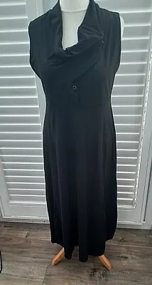 £34.99 • Buy Crea Concept Black Jersey Midi Dress Zip Detail - Size 44 (UK 16)