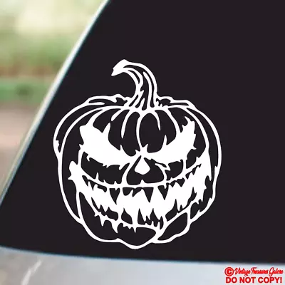 JACK-O-LANTERN Vinyl Decal Sticker Car Window Wall Bumper HALLOWEEN PUMPKIN JDM • $2.99