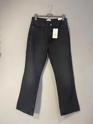 Zara Boot-cut Trf Jeans Black Size 42 Uk14 Usa10 Bnwt • £26.99