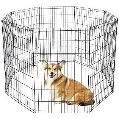 $44.58 • Buy 42 Inch 8 Panels Dog Playpen Fence Pet Play Pen Exercise Cage Kennel Indoor