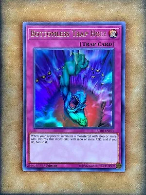 Yugioh Bottomless Trap Hole BLRR-EN101 Ultra Rare 1st Ed NM • $4.04