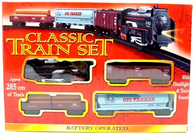 Classic Train Set Toy Train Set Kids Train Set Battery Operated Light & Sound • £11.95