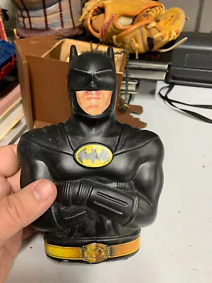 Vintage Batman 1989 Movie Plastic Coin Bank DC Comics Michael Keaton Cereal • $11