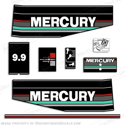 Fits Mercury 1993 9.9HP Outboard Engine Decals - Teal • $69.95