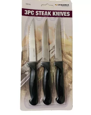 Prima Stainless Steel Steak Knives Pack Of 3 Essential Table Cutlery.  • £4.99