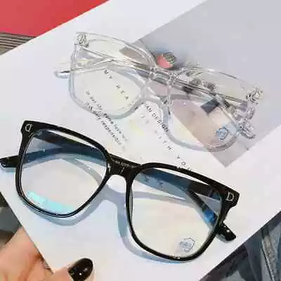 Fake Square Frame Clear Lens Geek Glasses Anti Blue Light Computer Unisex UK • £5.22