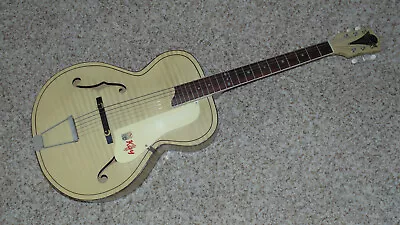 Vintage 1960's Kay 6868 Style Leader Archtop Acoustic Guitar - Striped Blonde • $429