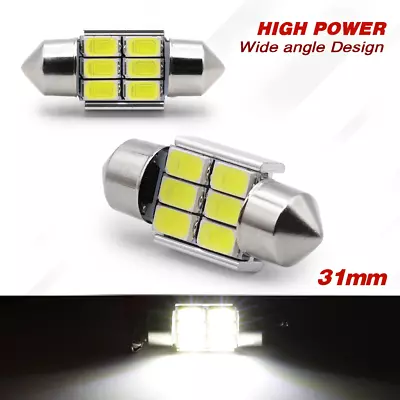 2x 31MM 5630 SMD DE3175 LED Festoon Interior Map Dome Light Bulbs 6000K • $6.99