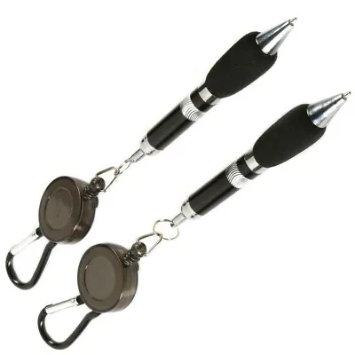 2x RETRACTABLE CLIP ON PENS Nurse/Doctor Carabiner Key Chain Lanyard Stationery • £3.63