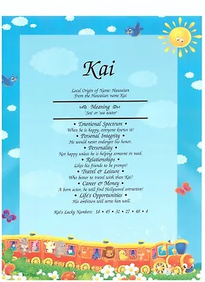 Personalised First Name Origin Meaning Scroll Certificate Gift Birthday Present • £3.95