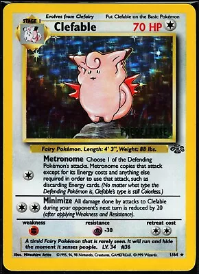 Clefable Prerelease Jungle Holo 1/64 Pokemon Card • $499.99