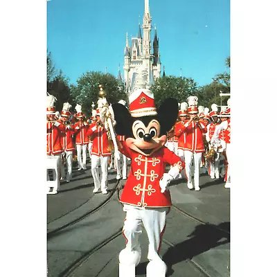 Postcard Florida Disney World Drum Major Mickey Mouse Main Steet 6X4 Chrome Era • $5.70