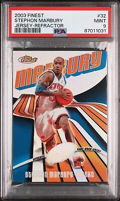 2003 Topps Finest Stephon Marbury Jersey Refractor /250 PSA 9 Pop 1 None Higher • $99.95