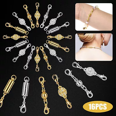 16X Magnetic Lobster Clasp Claw Hook DIY Jewelry Necklace Strong Snap Converter • $11.48