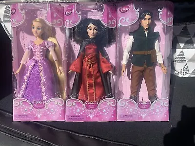 Collectible Disney Tangled Rapunzel Mother Gothel Flynn Rider Doll LOT Of 3 NEW! • $299.99