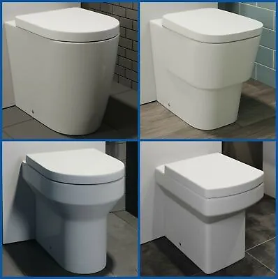 £82.97 • Buy BTW Back To Wall Pan Round Toilet WC Modern Quick Release Soft Close Seat White