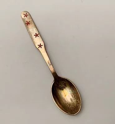 A Michelsen Danmark Sterling Silver Red Star Enamel 4 9/16  Spoon Denmark • $24.95