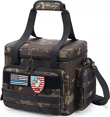 Black-Camo Tactical Lunch Box For Men - Insulated Leakproof Heavy Duty 14L • £44.34