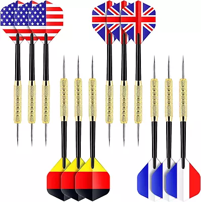 Steel Tip Darts Professional Metal Darts With National Flag Flights (4 Styles)  • $13.03