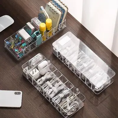 See-Through Charge Cable Organizer BoxData Cable Management Box USB Cord-Sorter • £2.02