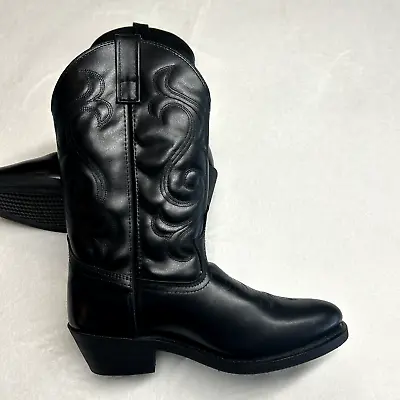 Masterson Black Leather Mens Western Boots Size 8.5 EW Oil & Chemicals Resist. • $65