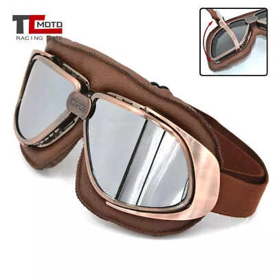 Motorcycle Vintage Helmet Goggles Glasses Retro Motorbike Off Road Eyewear ATV • $5.94