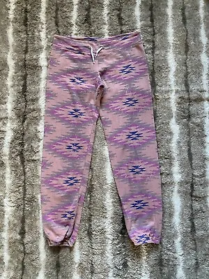 Monrow Magenta Cotton Blend Aztec Tribal Print Jogger Pants Size Small • $24.99