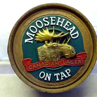 Vintage Moosehead Canadian Lager Beer Sign Round Keg Barrel Wall Decor Sign 20  • $145