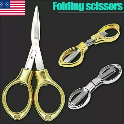 Stainless Steel Mini Folding Fishing Scissors Keychain Pocket Scissors Cutter US • $2.27