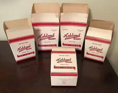 Set Of 5 Ashland Sanitary Dairy Ice Cream Containers - Ashland Ohio (OH) • $18.50