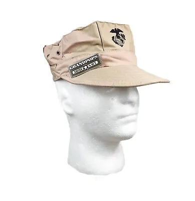 Usmc 3 Color Tri-desert Dcu Camo Twill Cap 8 Point 2 Ply Top Stitch With Ega • $16.99