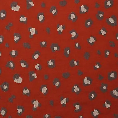 P Kaufmann Fierce Cayenne Red Embroidered Leopard Cheetah Fabric By Yard 54 W • $9.99