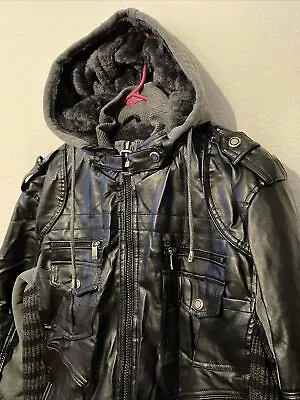 Robert Phillipe Full Zip Faux Fur Lined Long Sleeve Hooded Jacket Men's Size M • $59.99