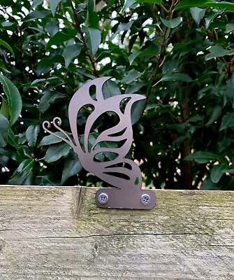 Butterfly Bee Steel Garden Fence Topper Ornament - Designed To Rust Gift • £5