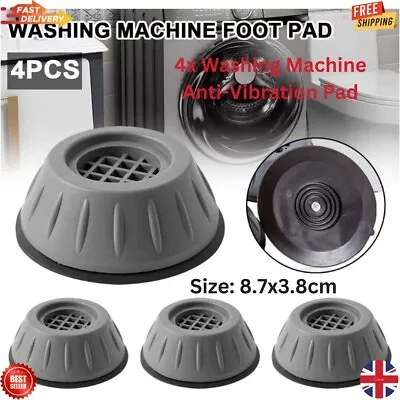 4Pcs Washing Machine Support Mat Anti-vibration Leg Stopper Foot Pad Feet Pads • £4.49