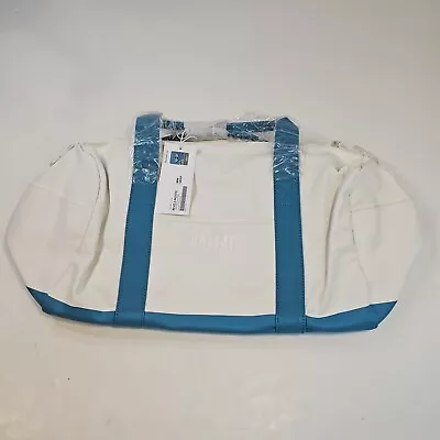 Mini Cooper Duffel Duffle Bag BMW Group WHITE / AQUA Travel Gym Canvas NEW NWT • $64.90