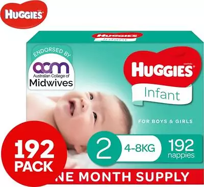 Huggies Infant Size 2 4-8kg Nappies 192pk • $103
