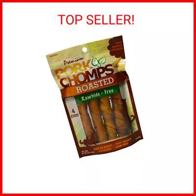 Pork Chomps Roasted Pork Skin Dog Chews 6-inch Twists 4 Count • $9.16