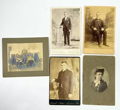 Lot 5 Vintage Antique Cabinet Cards Photographs Photos Men Women Portraits • $29.99