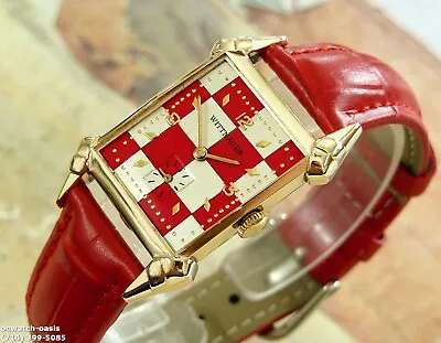 1950's Vintage WITTNAUER  Stunning Red & Silver Dial Serviced & Warranty • $495