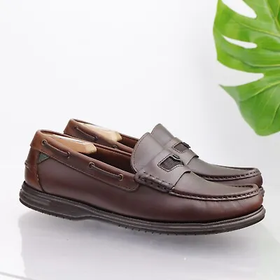 Dubarry Ireland Men's Penny Loafer Size 9.5 Slip On Deck Shoe Brown Leather • $71.86