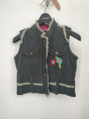 MIMI & MAGGIE Girl's  Floral Sleeveless Vest  Size Large Jacket Embroidery  • $27.99