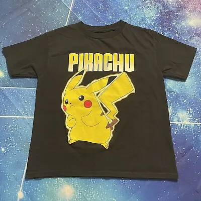 $10 • Buy Authentic Pikachu Pokemon T-Shirt Boys M (8) Short Sleeve Black Tee Youth 2016