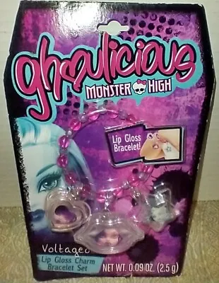 2015 New Monster High Ghoulicious Charm Bracelet Lip Gloss Set NOS • $5.49