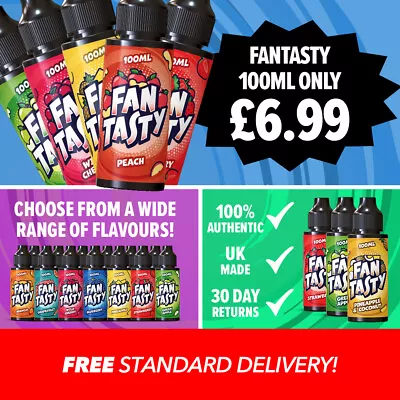 Fantasty | E Liquid 100ml Premium Vape Juice | 70vg/30pg | 0mg | E-Cig • £6.99